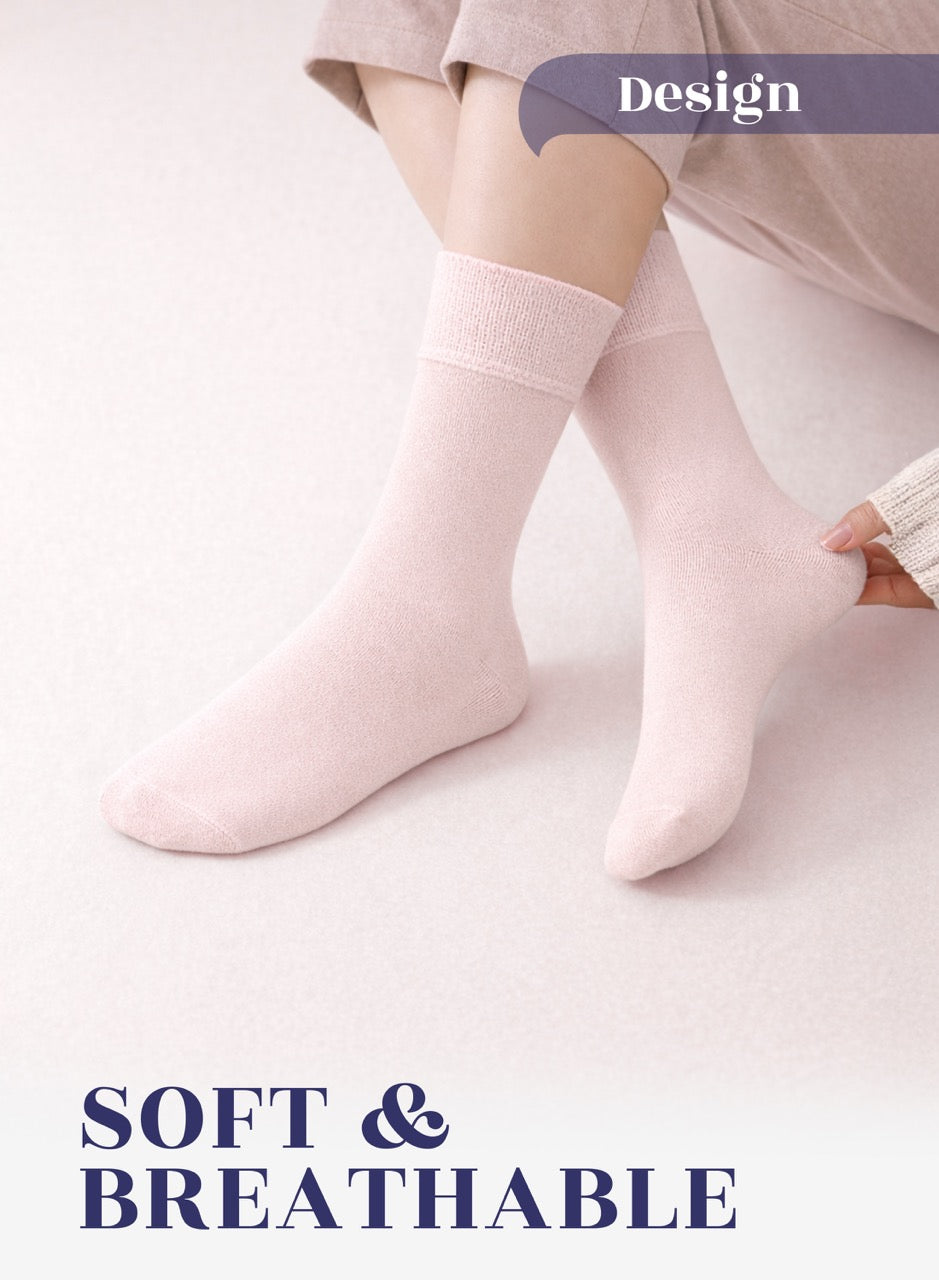 Soft Bamboo Dress Crew Socks for Women, 3 Pairs