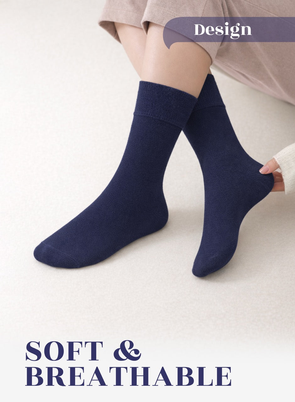 Soft Bamboo Dress Crew Socks for Women, 3 Pairs