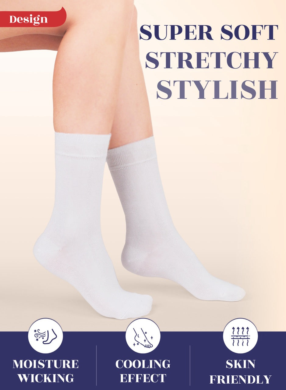 Women's Bamboo Dress Crew Socks, 3 Pairs