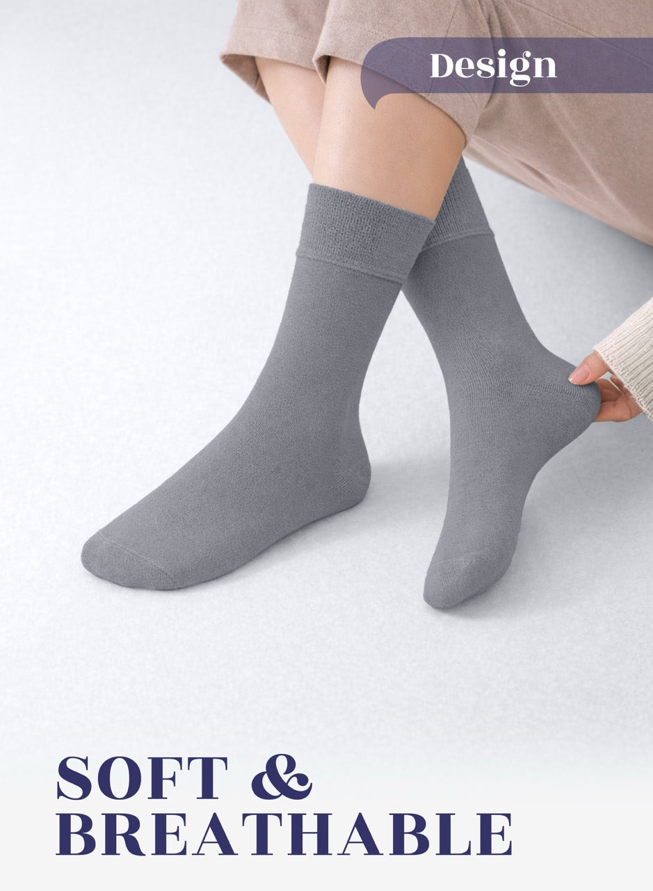 Soft Bamboo Dress Crew Socks for Women, 3 Pairs