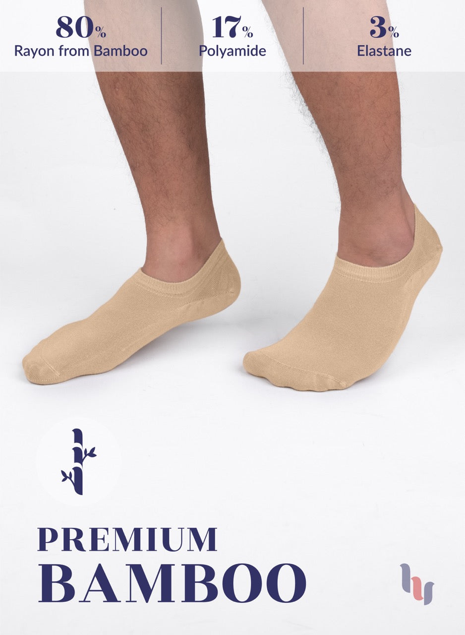 Non-Slip Men's Bamboo No-Show Socks (Only Size 11-13), 6 Pairs