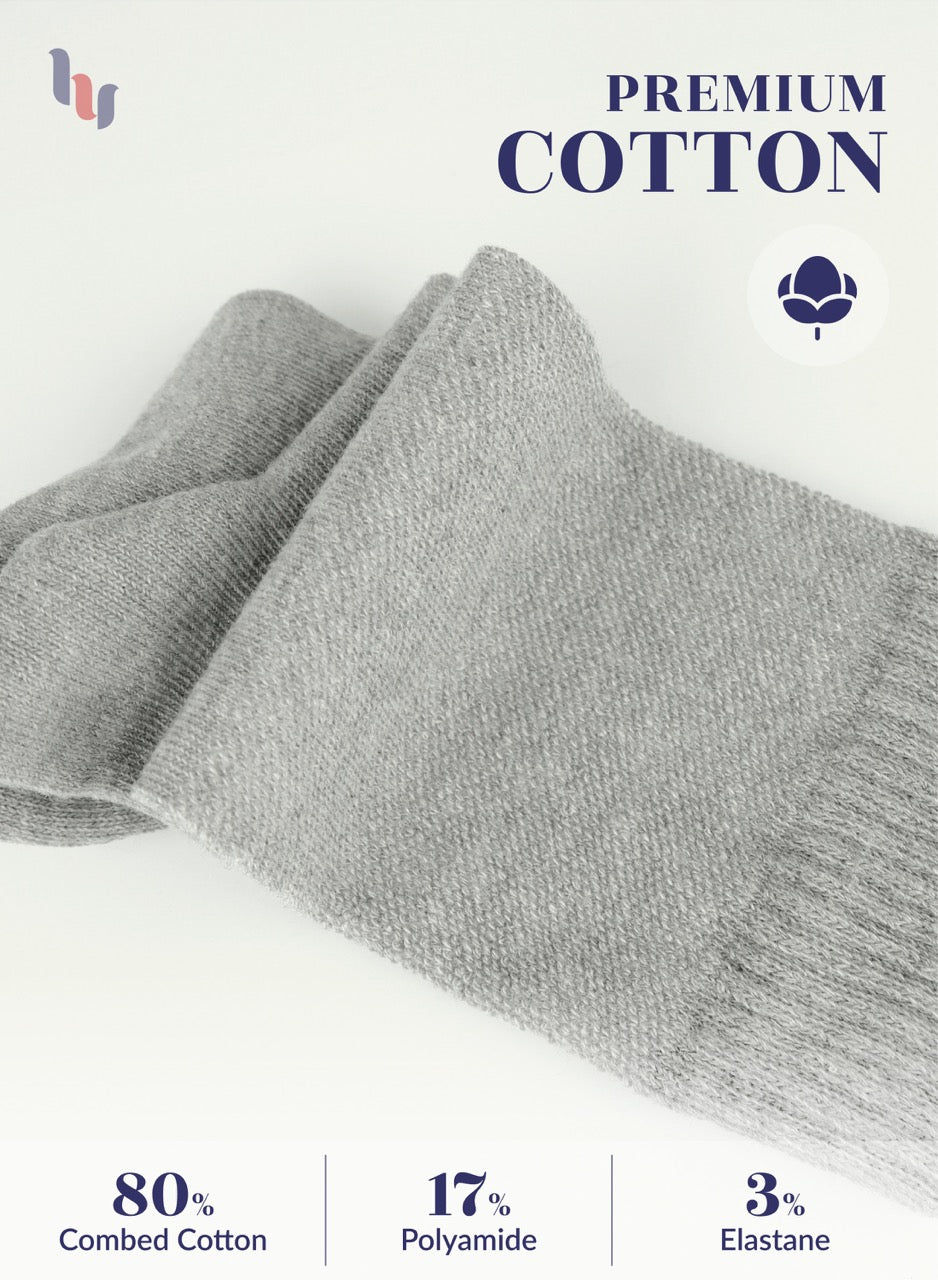 Unisex Cotton Diabetic Crew Socks, 4 Pairs