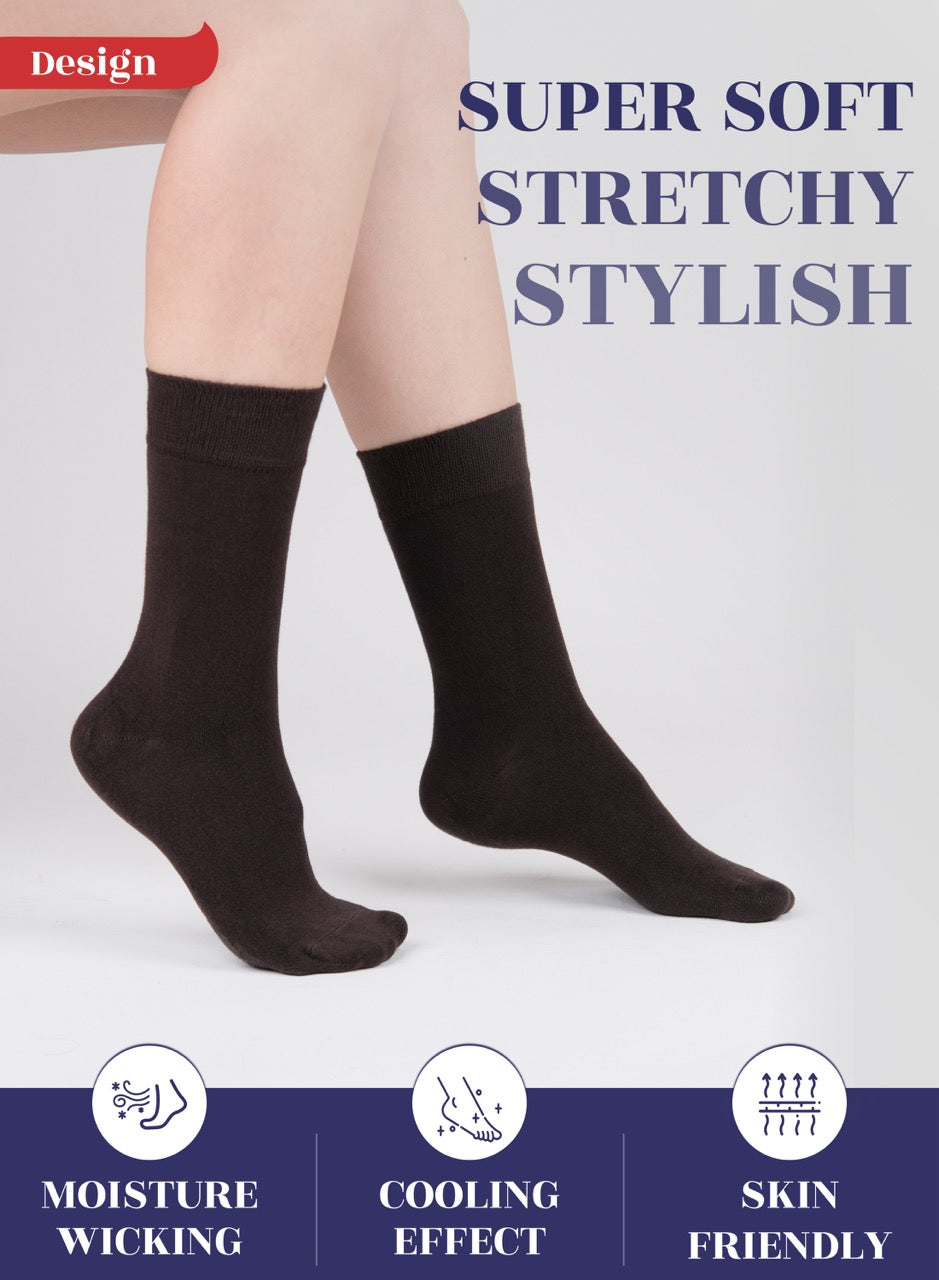 Women's Bamboo Dress Crew Socks, 3 Pairs