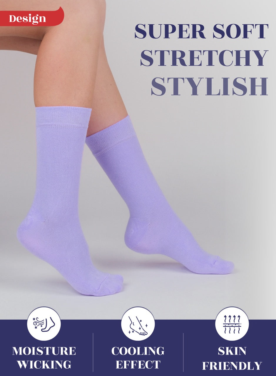 Women's Bamboo Dress Crew Socks, 3 Pairs