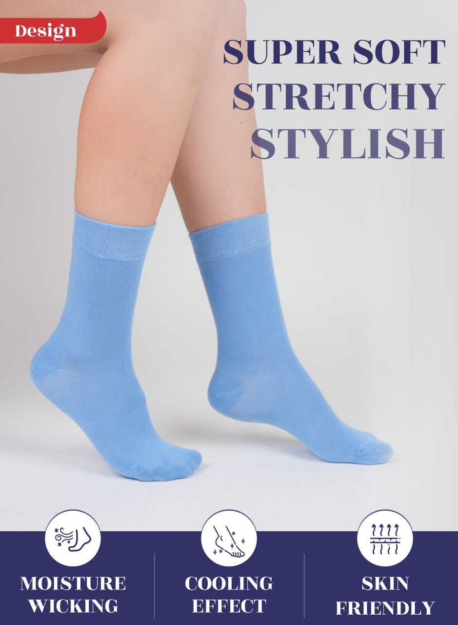 Women's Bamboo Dress Crew Socks, 3 Pairs