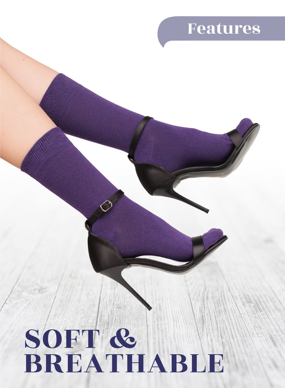 Casual Women's Cotton Dress Crew Socks, 4 Pairs