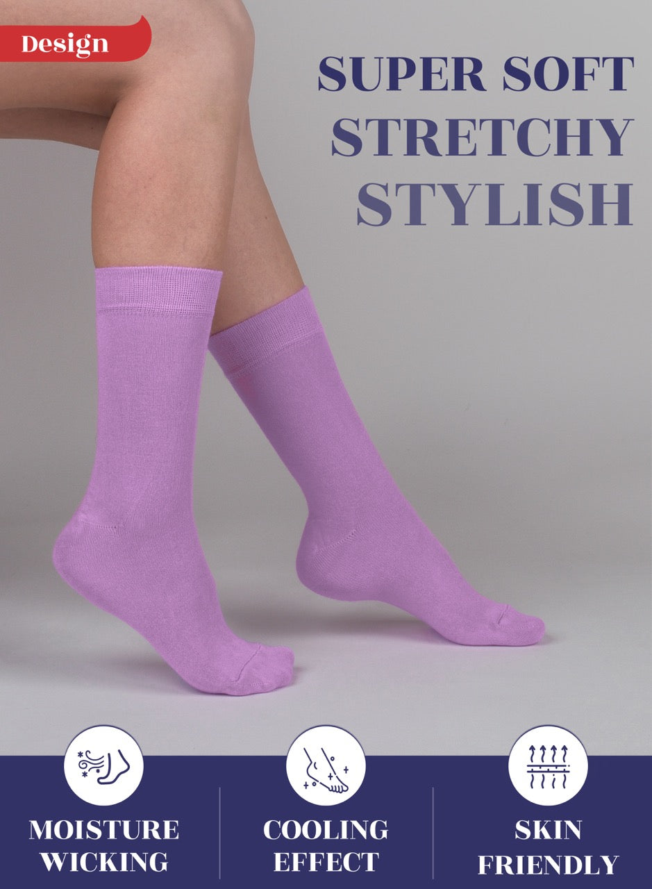 Women's Bamboo Dress Crew Socks, 3 Pairs