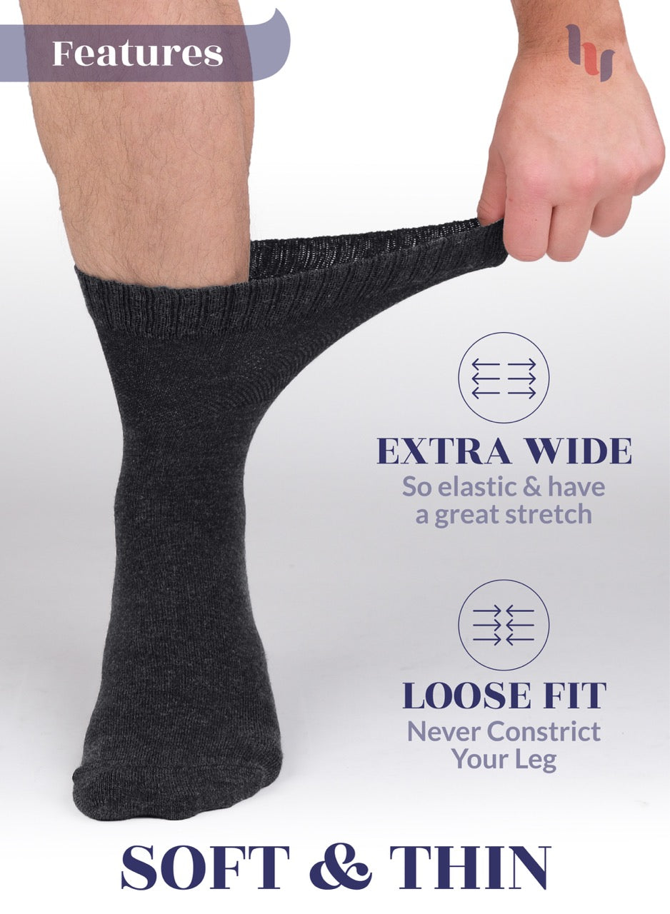 Men's Diabetic Ankle Thin Cotton Socks, 4 Pairs