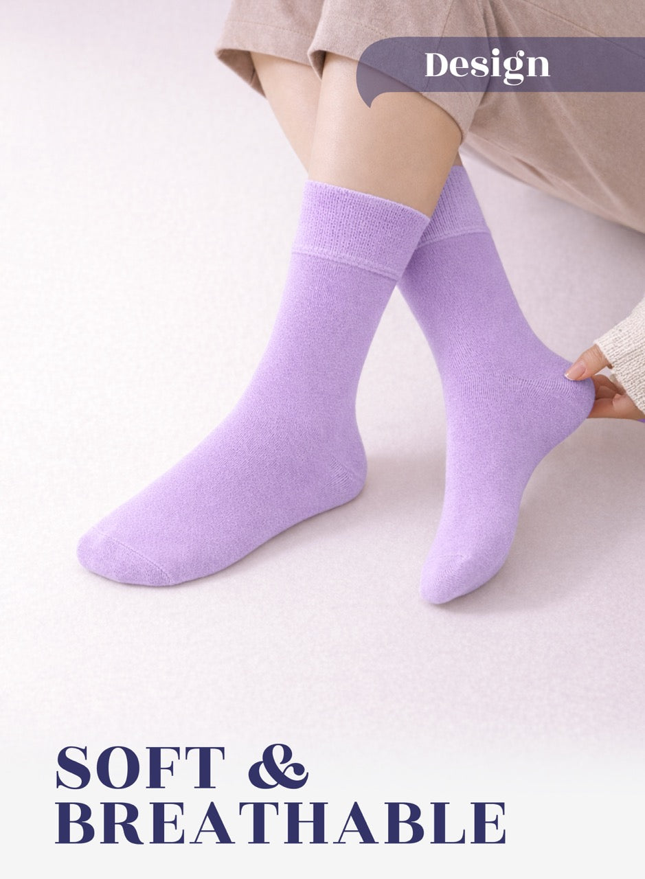 Soft Bamboo Dress Crew Socks for Women, 3 Pairs