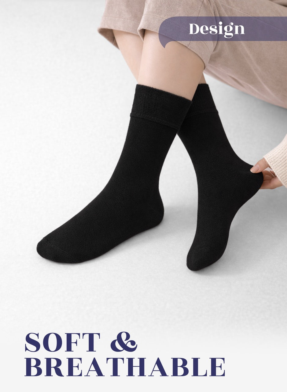 Soft Bamboo Dress Crew Socks for Women, 3 Pairs