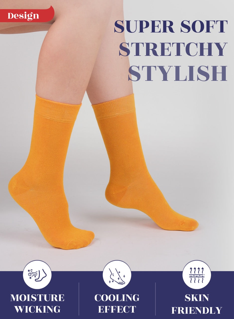 Women's Bamboo Dress Crew Socks, 3 Pairs