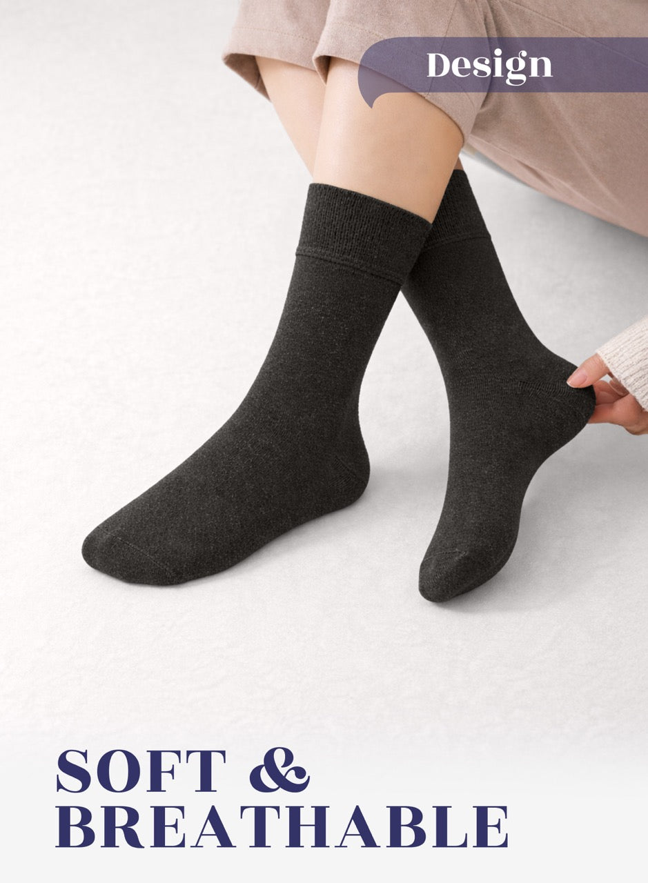 Soft Bamboo Dress Crew Socks for Women, 3 Pairs