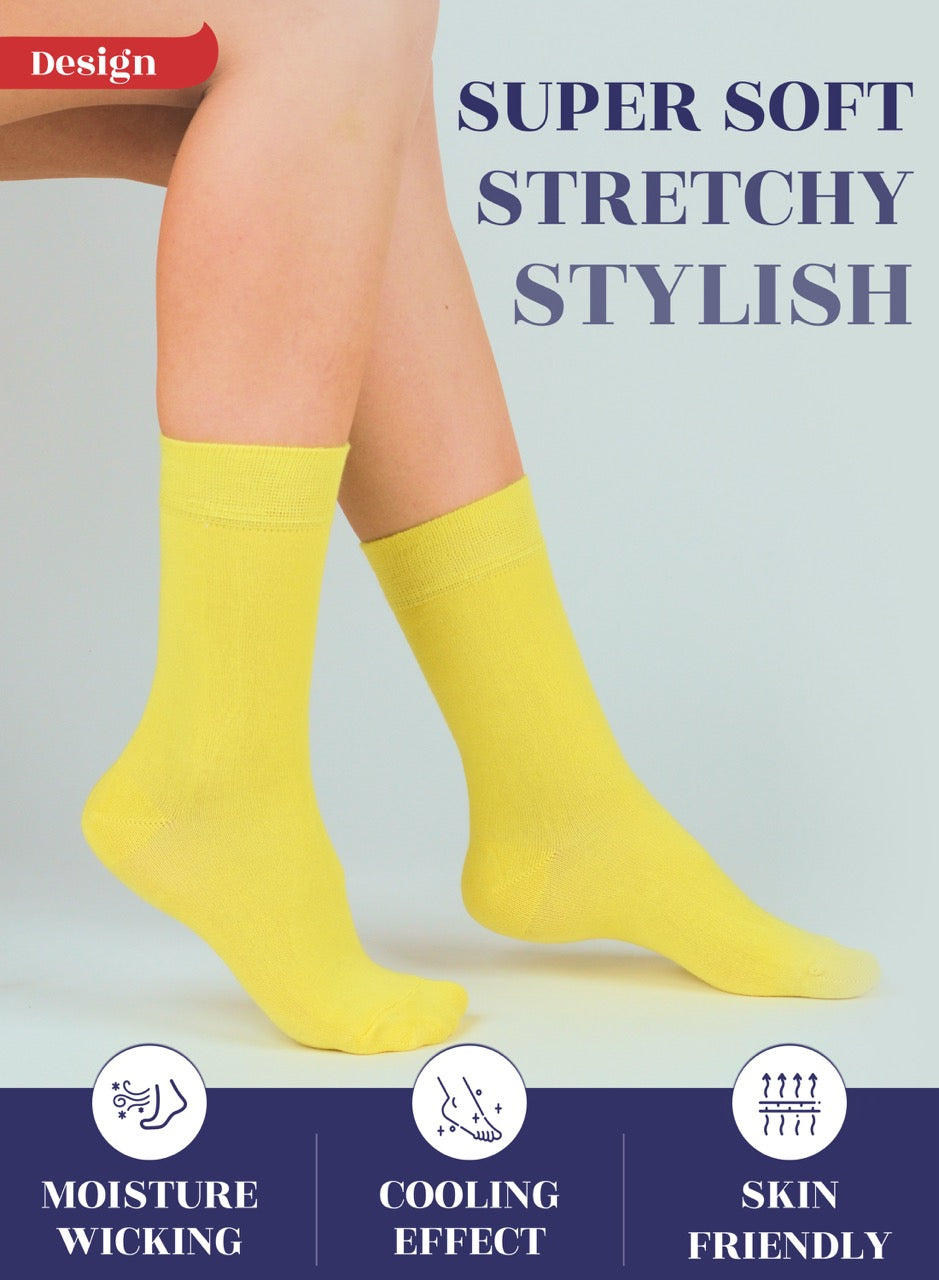 Women's Bamboo Dress Crew Socks, 3 Pairs