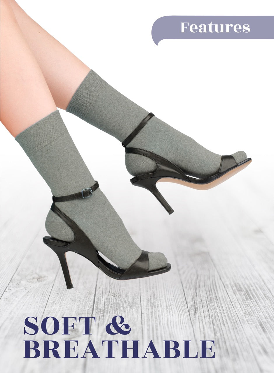 Casual Women's Cotton Dress Crew Socks, 4 Pairs