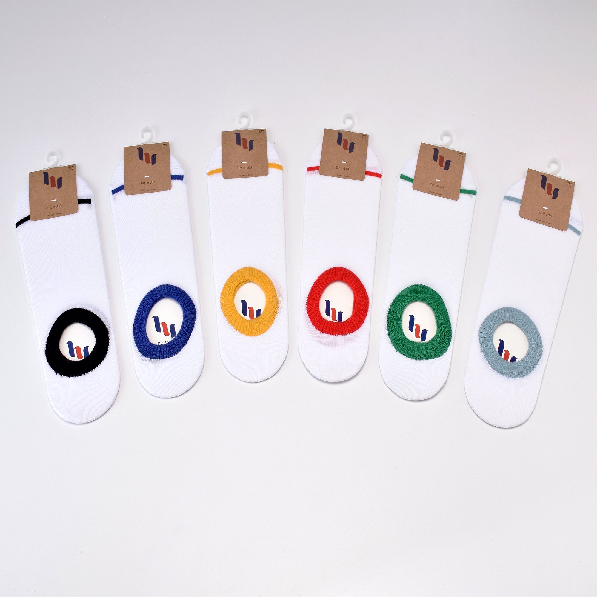 Patterned Cotton No-Show Socks for Men (Only Size 7-12), 6 Pairs