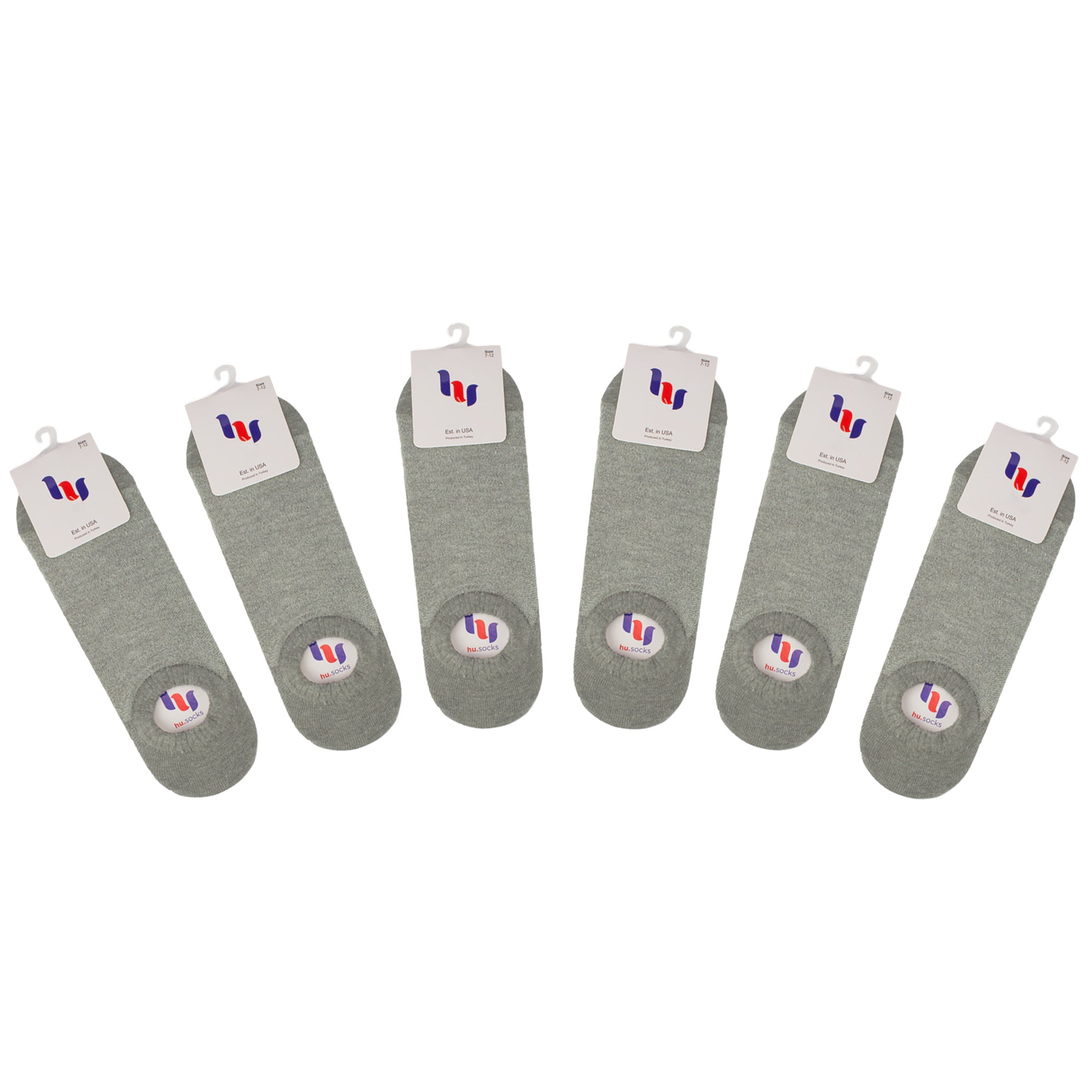 Cotton No-Show Plain Socks for Men (Only Size 10-13), 6 Pairs