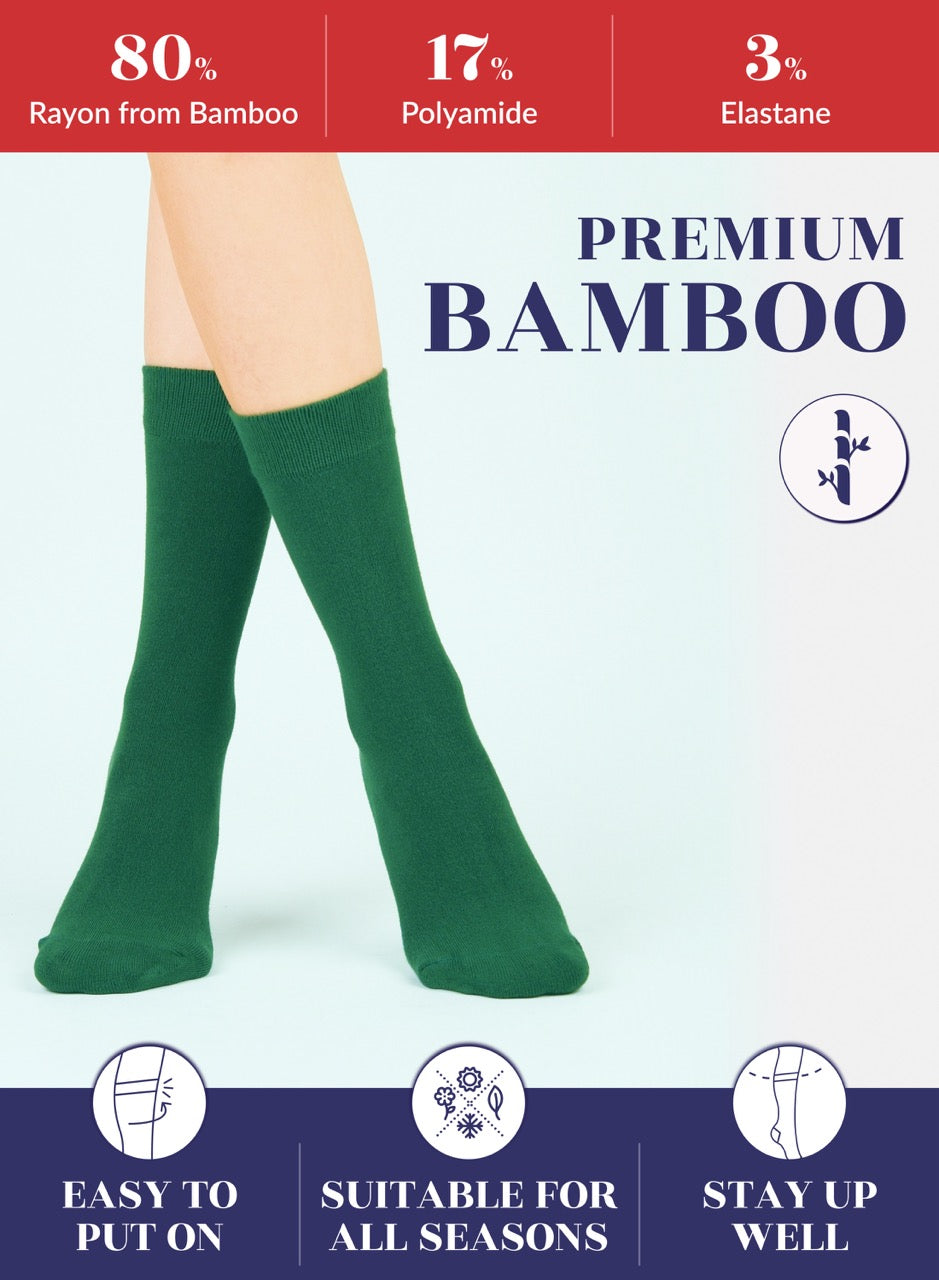 Women's Bamboo Dress Crew Socks, 3 Pairs