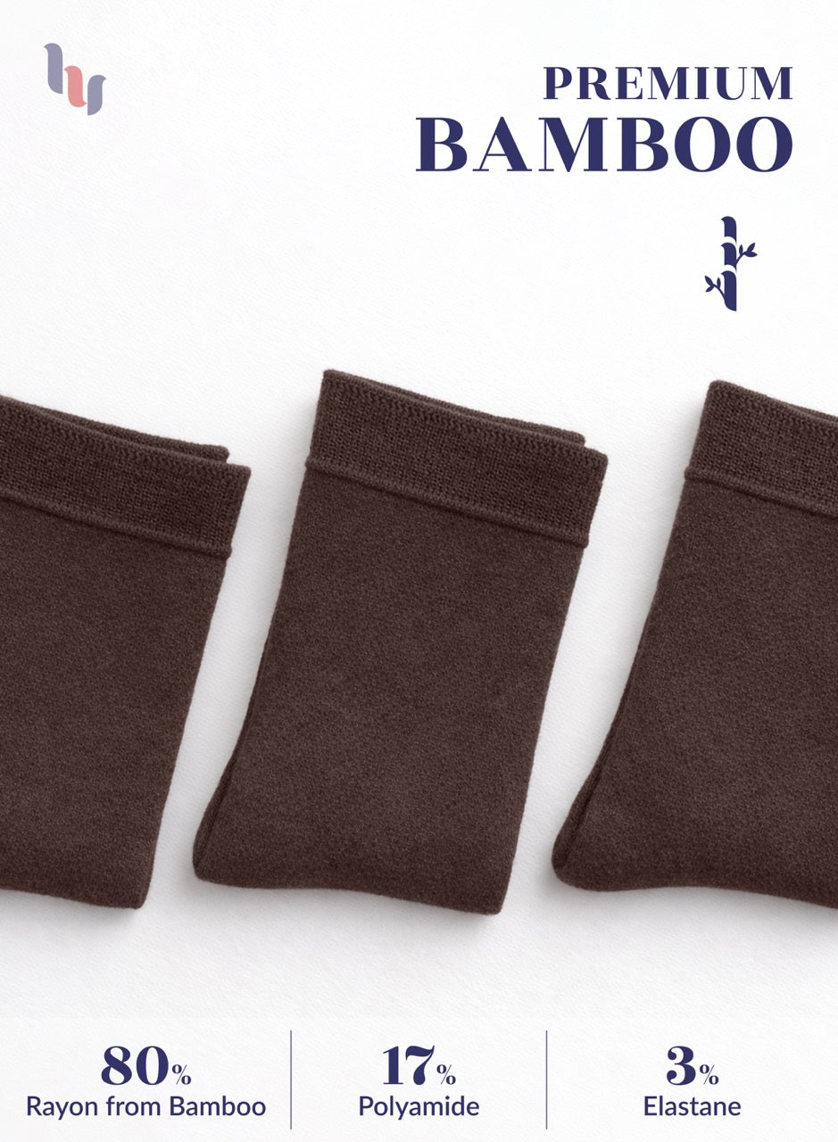 Soft Bamboo Dress Crew Socks for Women, 3 Pairs