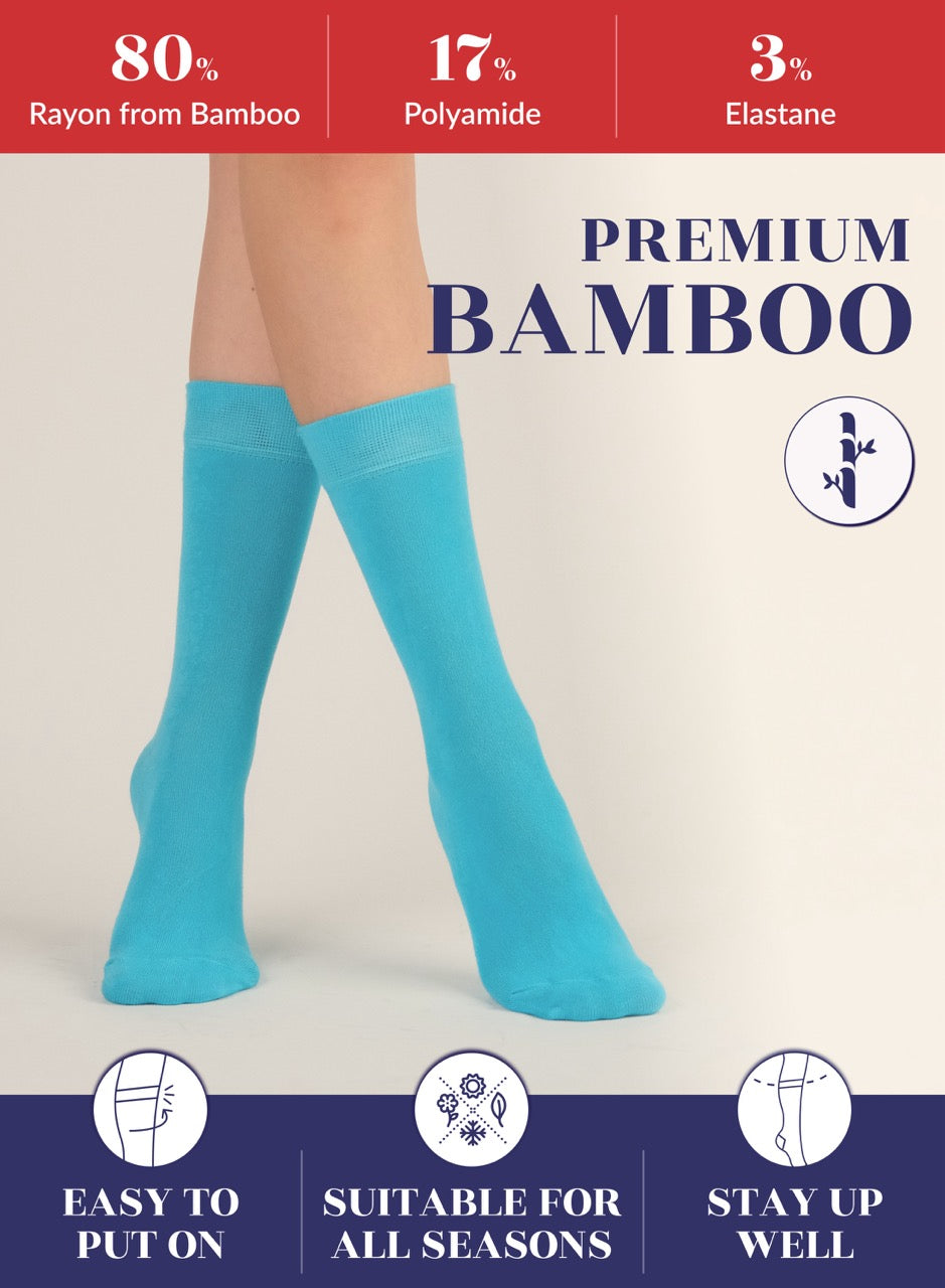 Women's Bamboo Dress Crew Socks, 3 Pairs