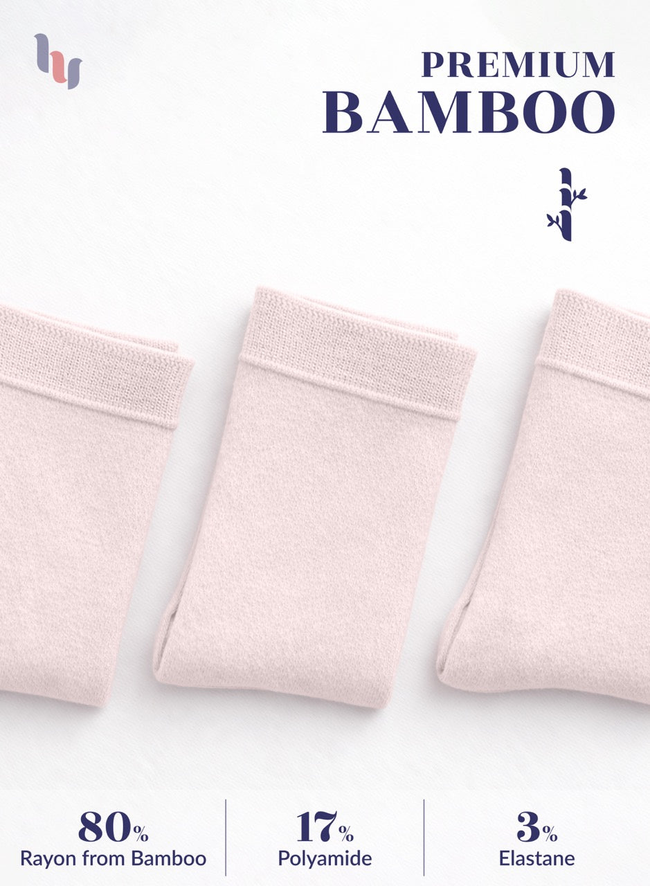Soft Bamboo Dress Crew Socks for Women, 3 Pairs