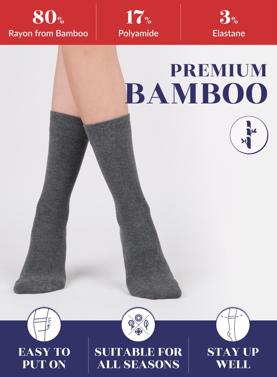 Women's Bamboo Dress Crew Socks, 3 Pairs