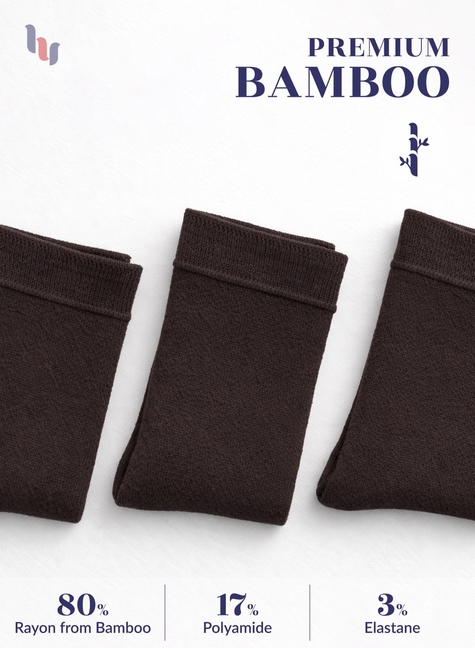 Soft Bamboo Dress Crew Socks for Women, 3 Pairs