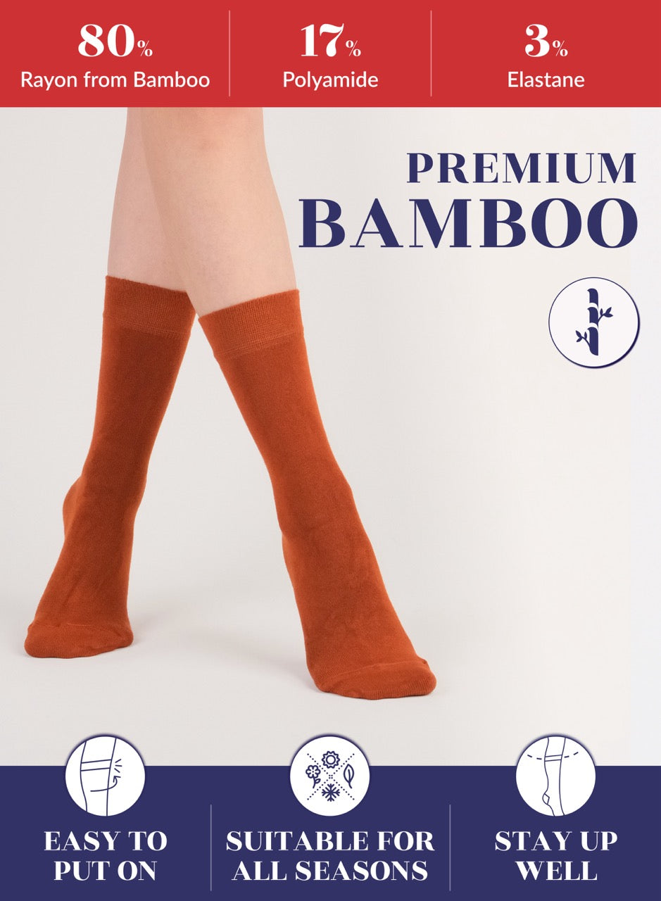 Women's Bamboo Dress Crew Socks, 3 Pairs