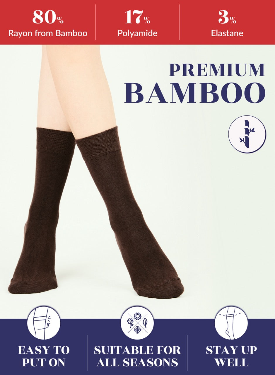 Women's Bamboo Dress Crew Socks, 3 Pairs