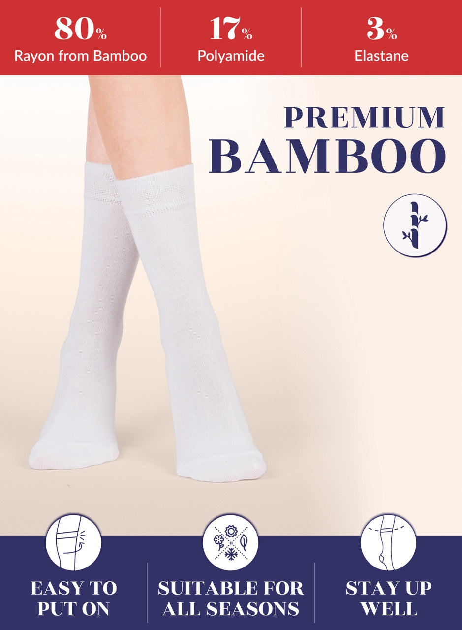 Women's Bamboo Dress Crew Socks, 3 Pairs