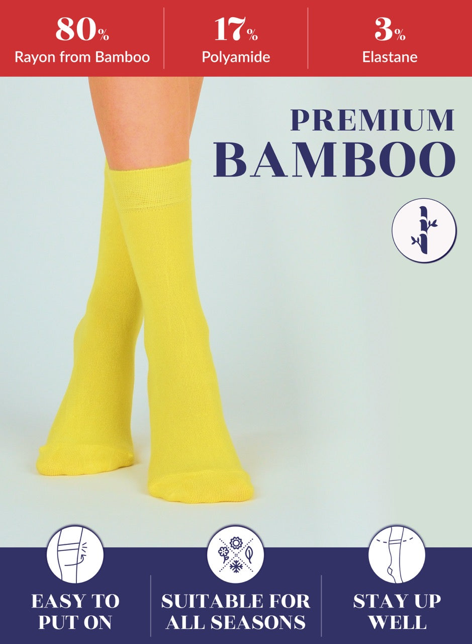 Women's Bamboo Dress Crew Socks, 3 Pairs