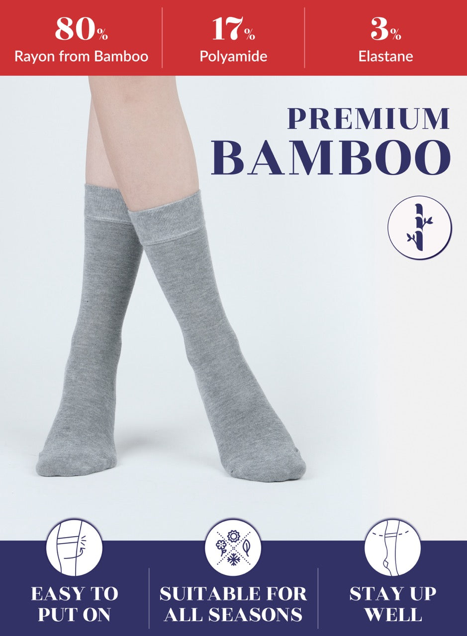 Women's Bamboo Dress Crew Socks, 3 Pairs