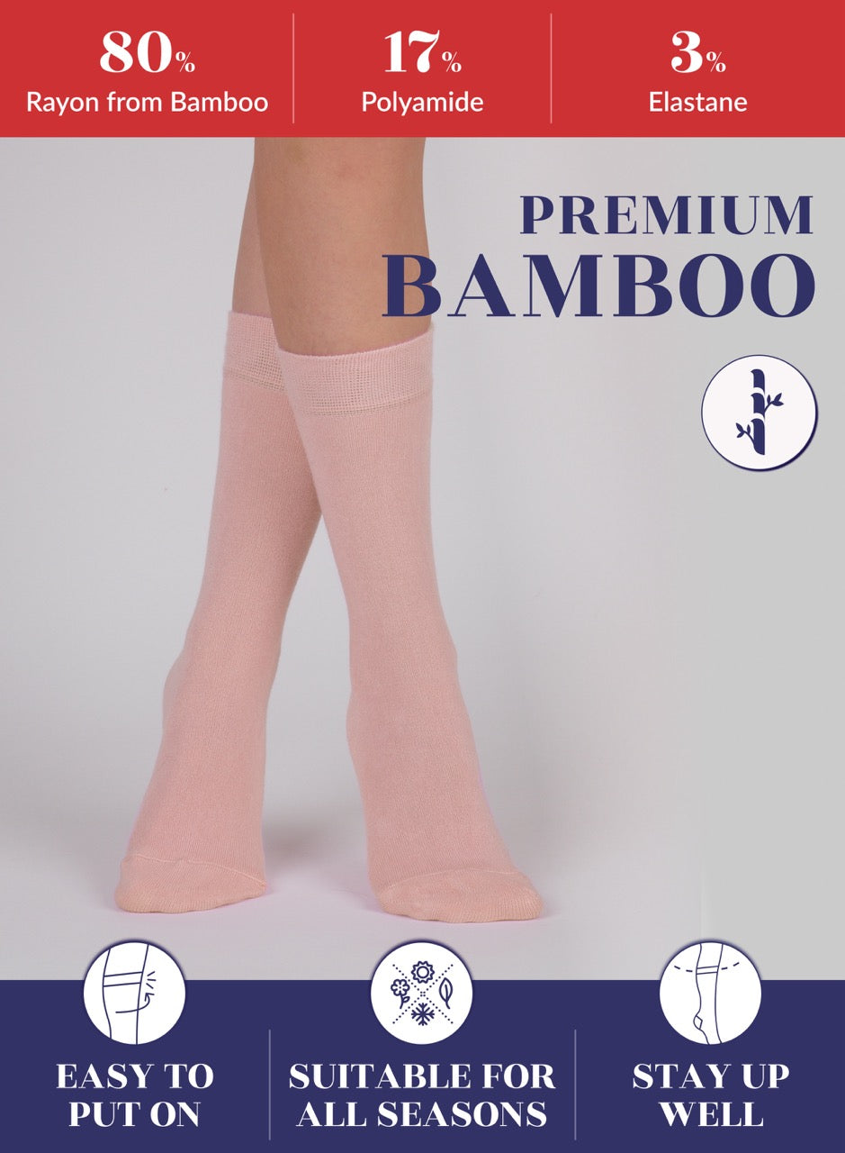 Women's Bamboo Dress Crew Socks, 3 Pairs