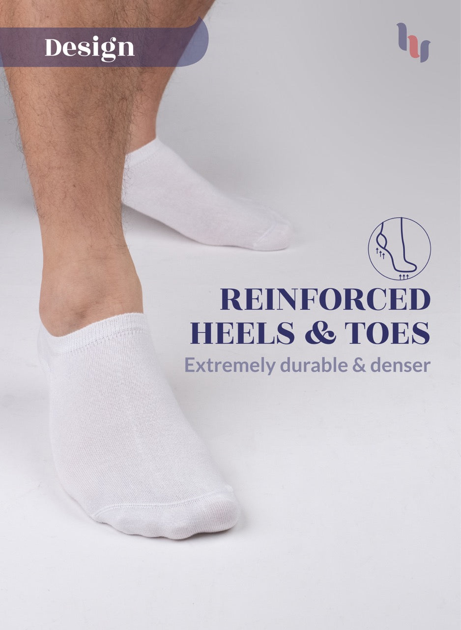 Non-Slip Men's Bamboo No-Show Socks (Only Size 11-13), 6 Pairs