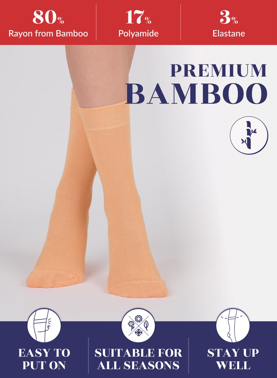 Women's Bamboo Dress Crew Socks, 3 Pairs
