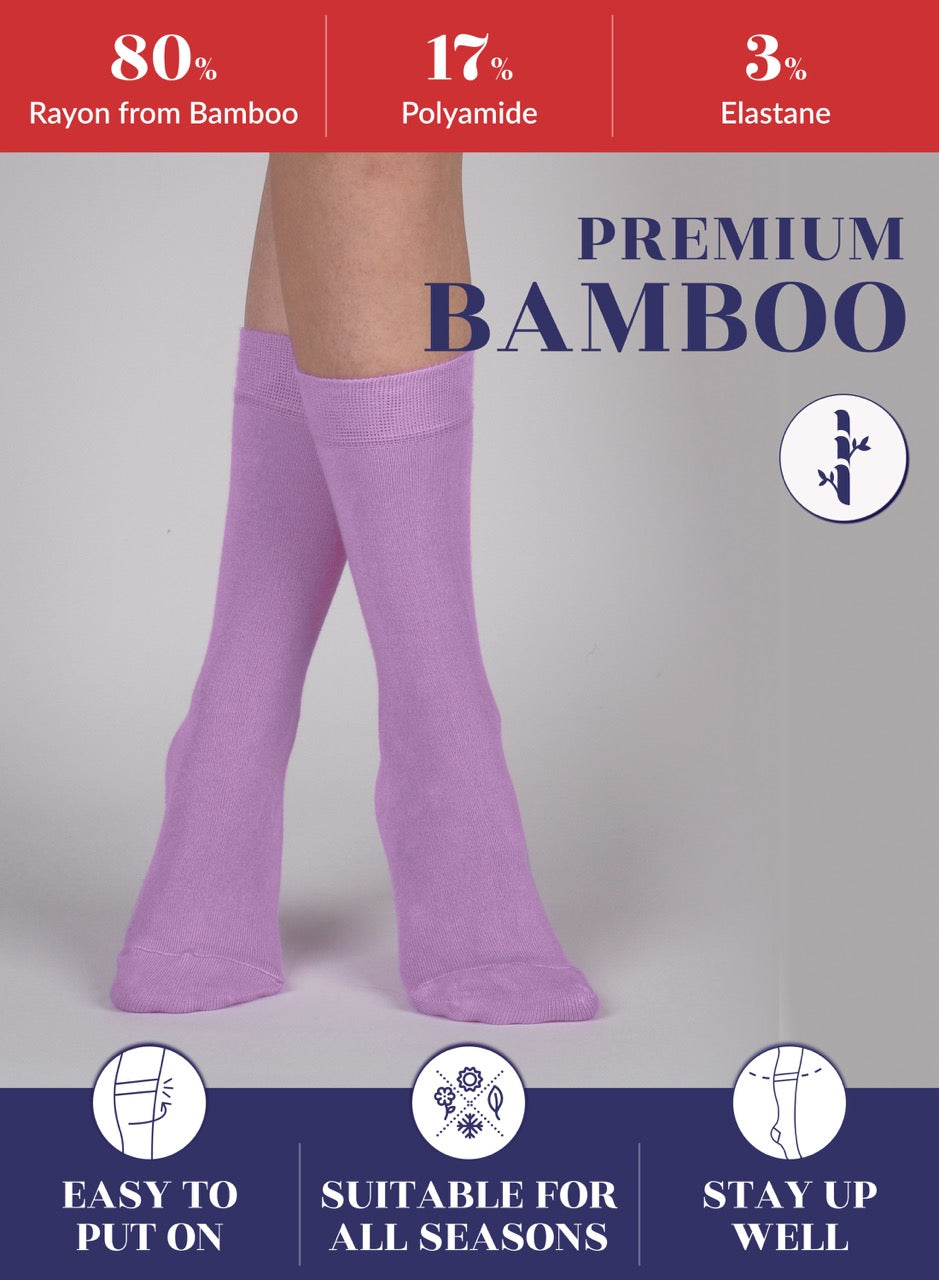 Women's Bamboo Dress Crew Socks, 3 Pairs