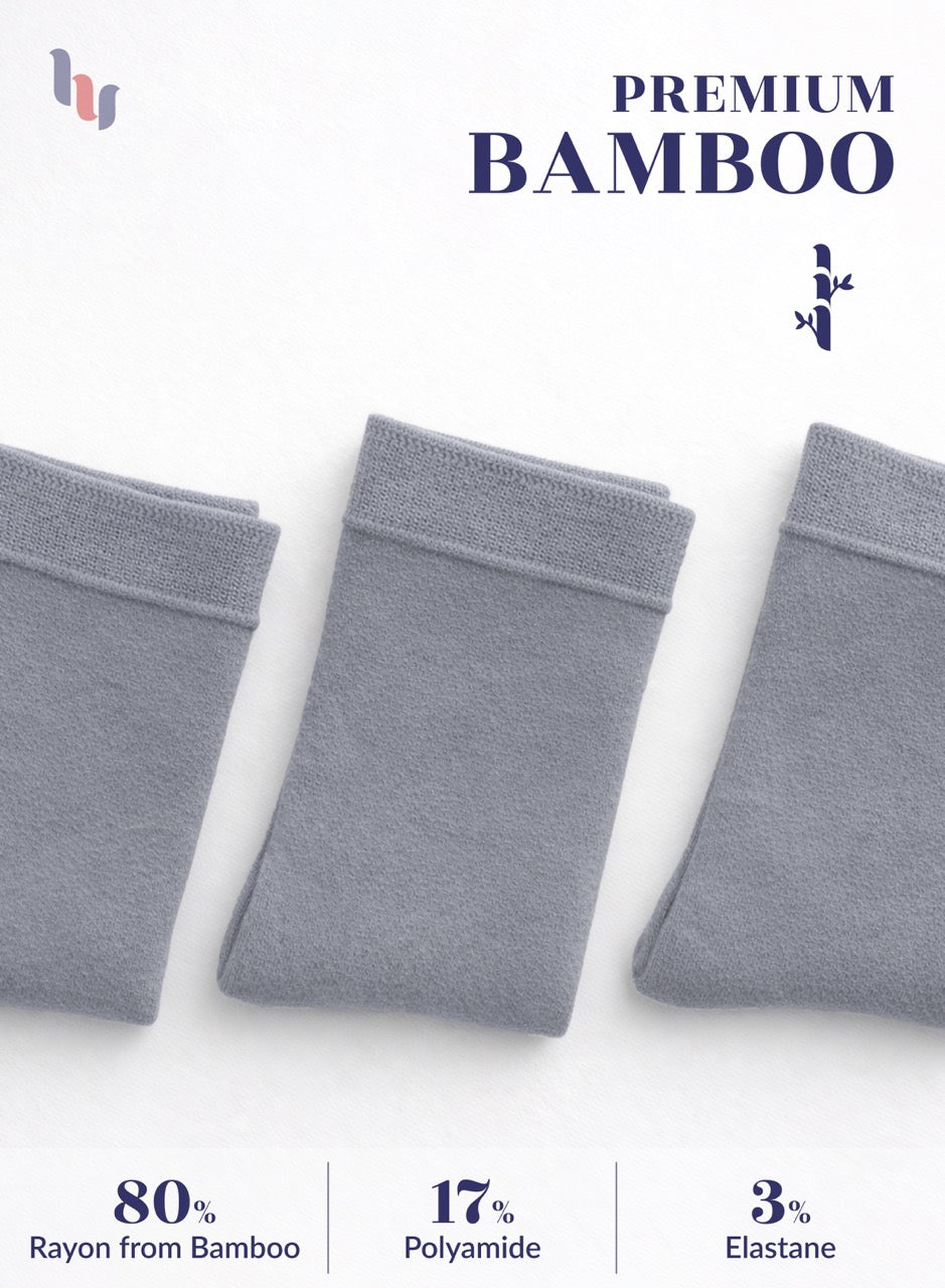 Soft Bamboo Dress Crew Socks for Women, 3 Pairs