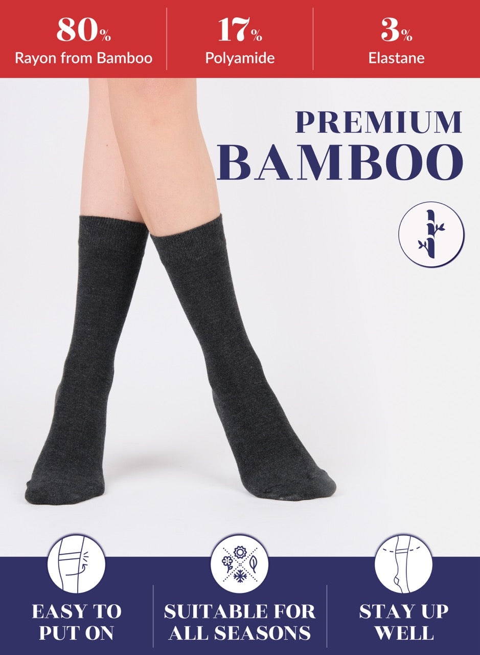 Women's Bamboo Dress Crew Socks, 3 Pairs
