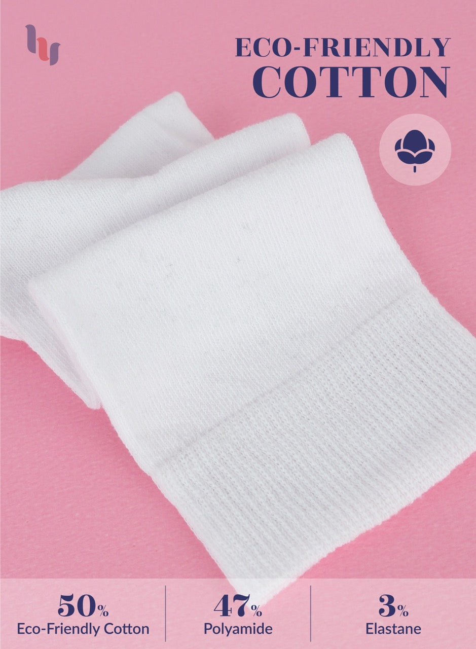 Casual Women's Cotton Dress Crew Socks, 4 Pairs