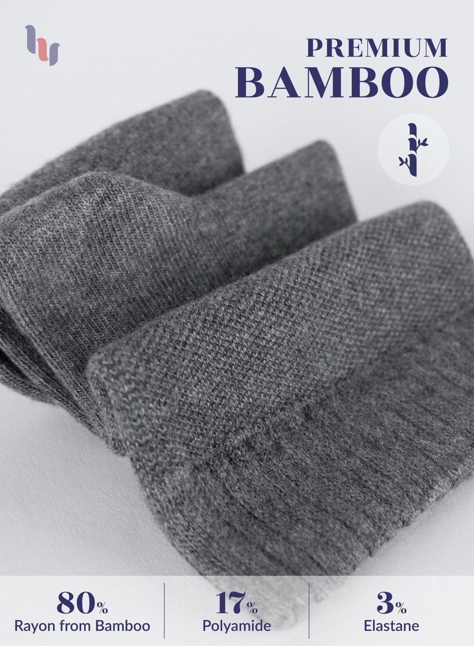 Women's Comfortable Diabetic Bamboo Ankle Socks for Swollen Legs, 3 Pairs