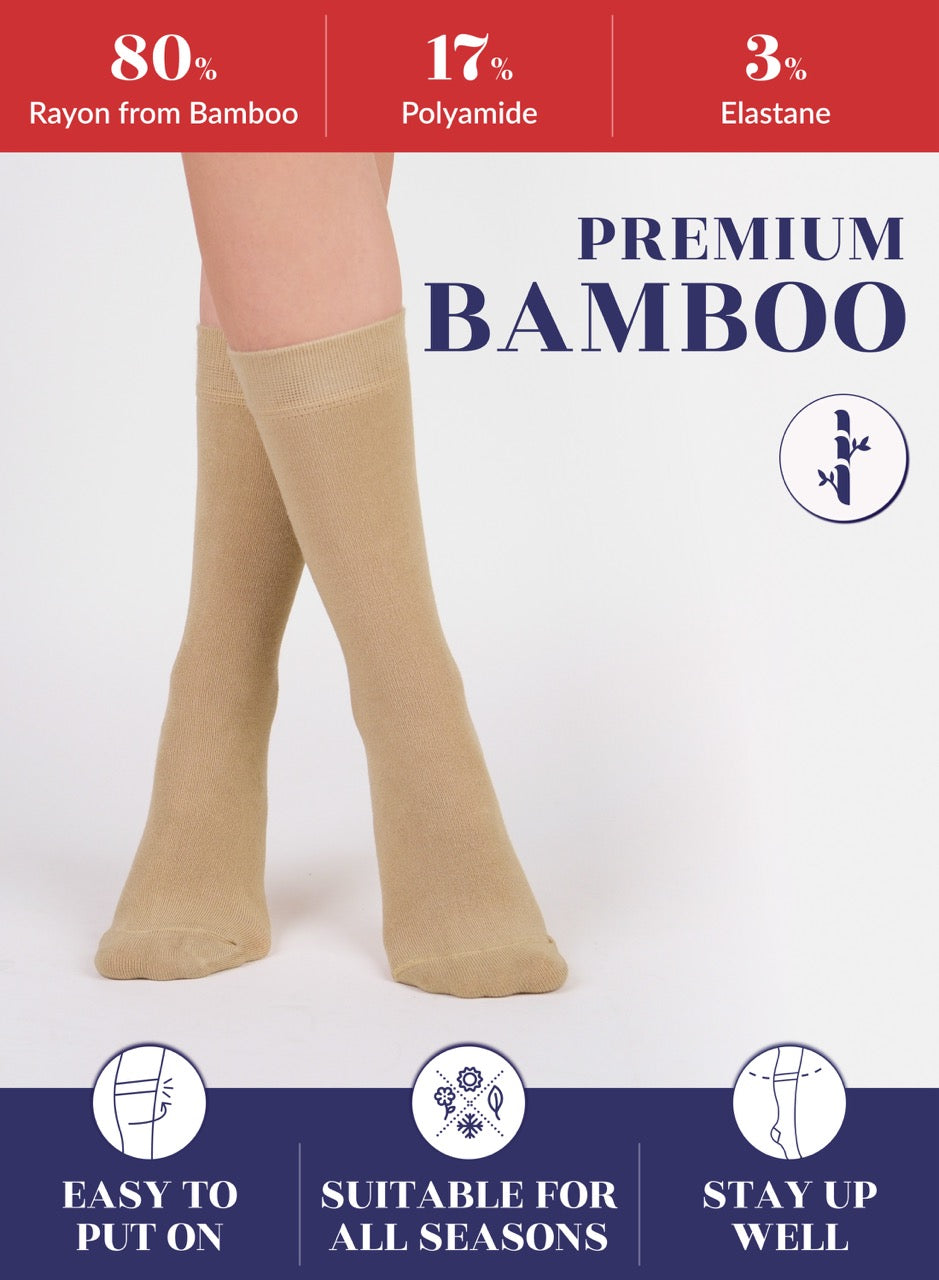 Women's Bamboo Dress Crew Socks, 3 Pairs