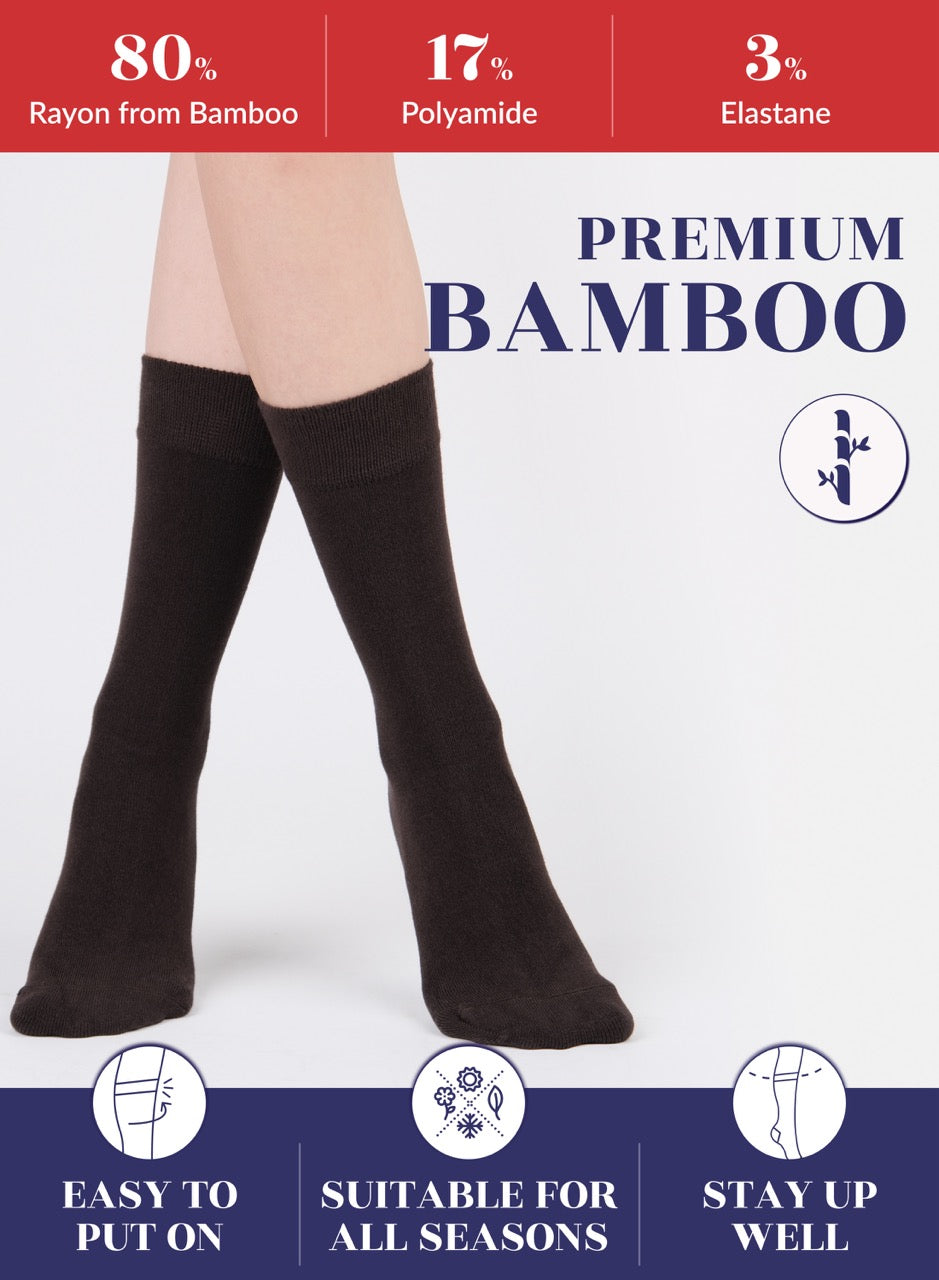 Women's Bamboo Dress Crew Socks, 3 Pairs