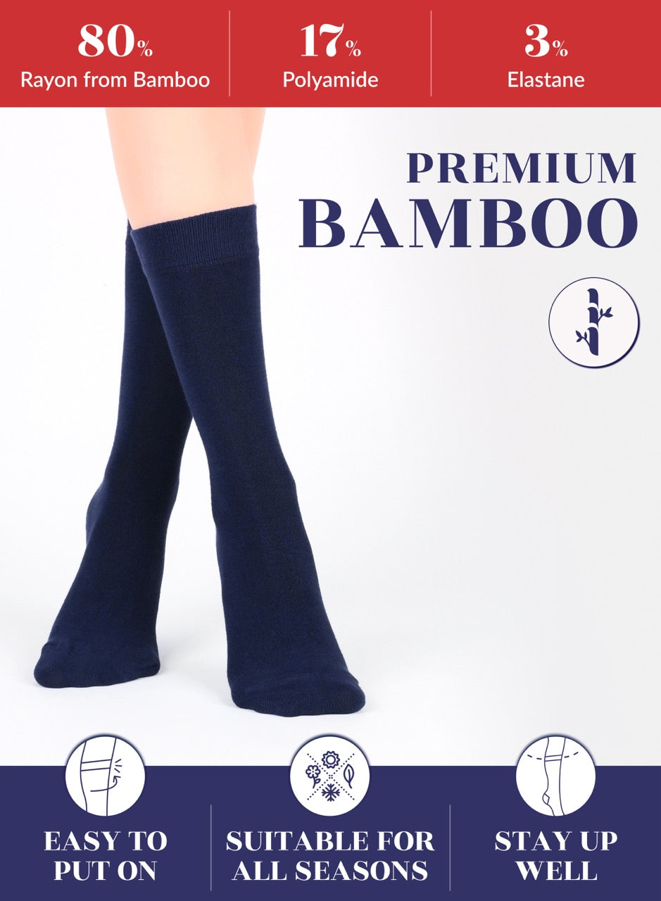 Women's Bamboo Dress Crew Socks, 3 Pairs