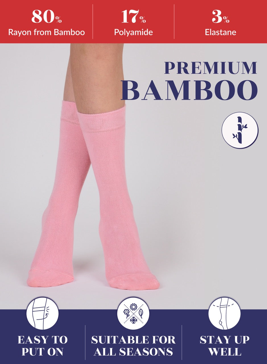 Women's Bamboo Dress Crew Socks, 3 Pairs