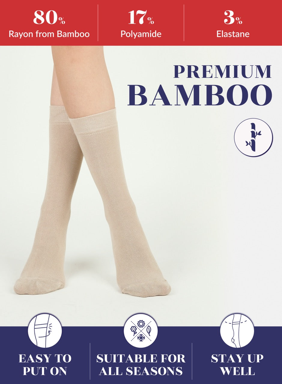 Women's Bamboo Dress Crew Socks, 3 Pairs