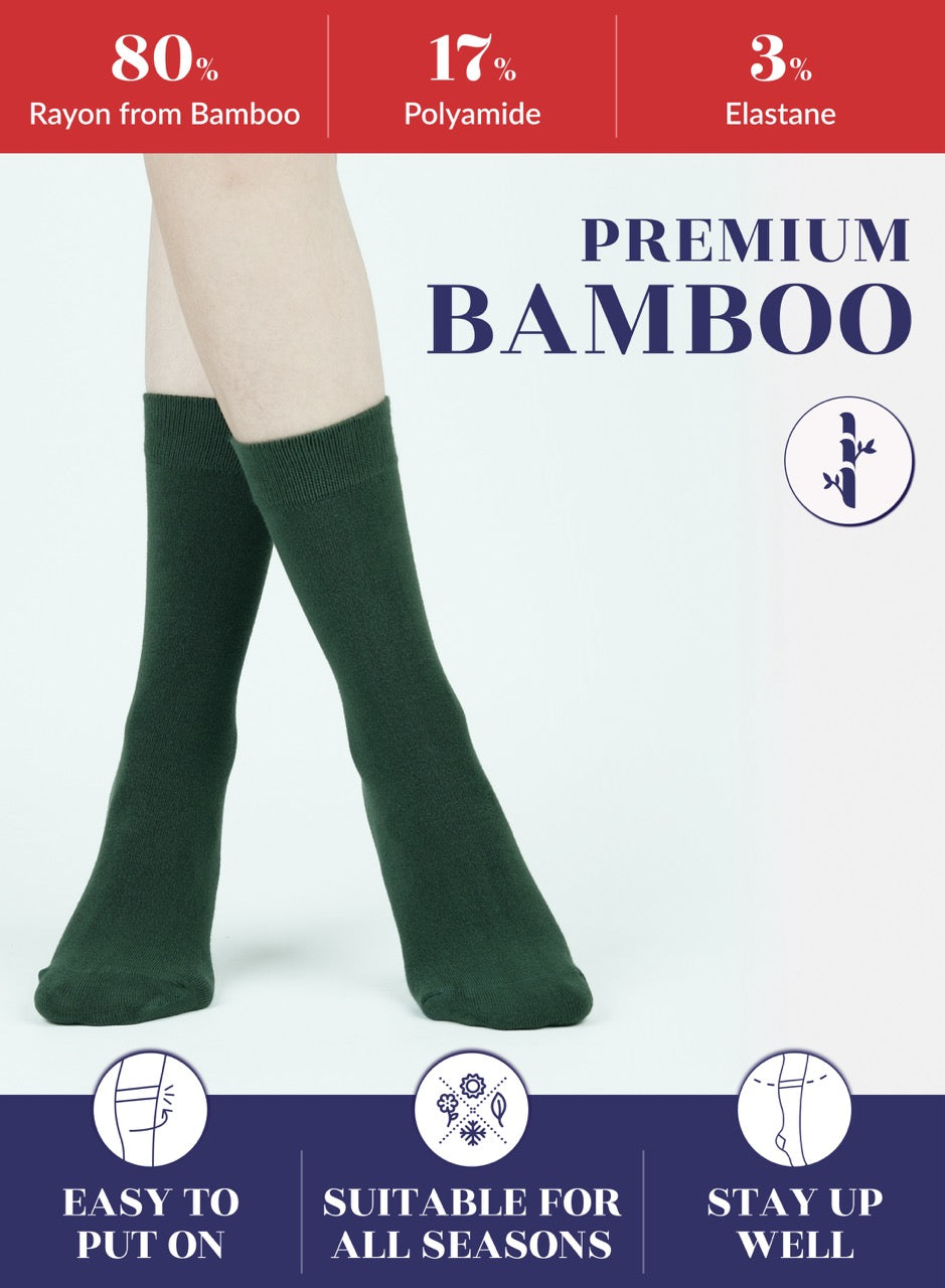 Women's Bamboo Dress Crew Socks, 3 Pairs