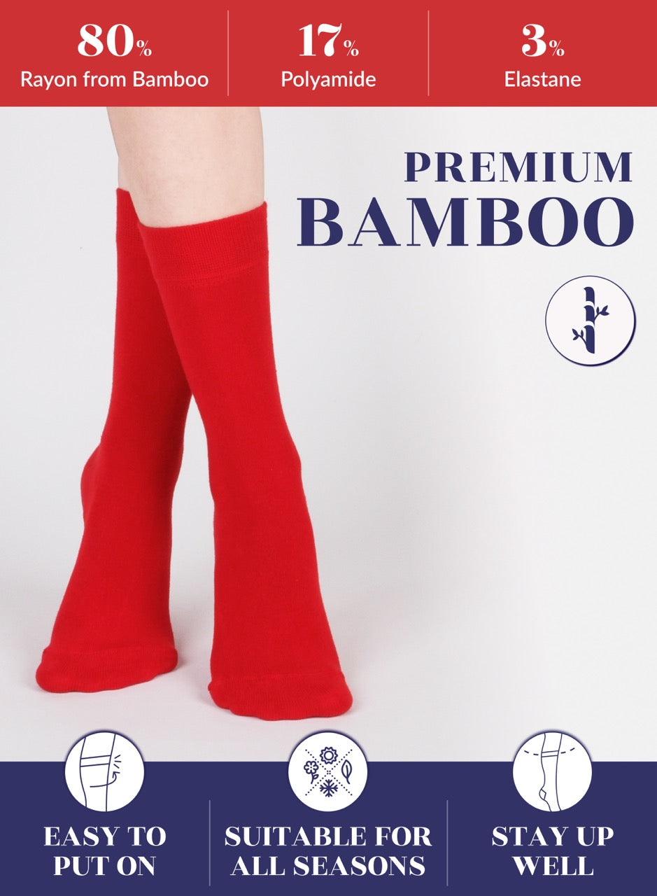 Women's Bamboo Dress Crew Socks, 3 Pairs