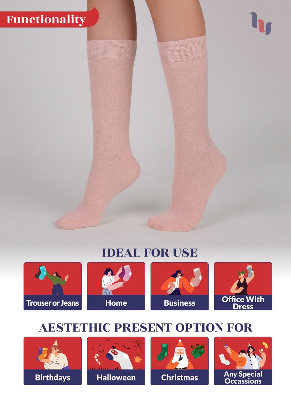 Women's Bamboo Dress Crew Socks, 3 Pairs