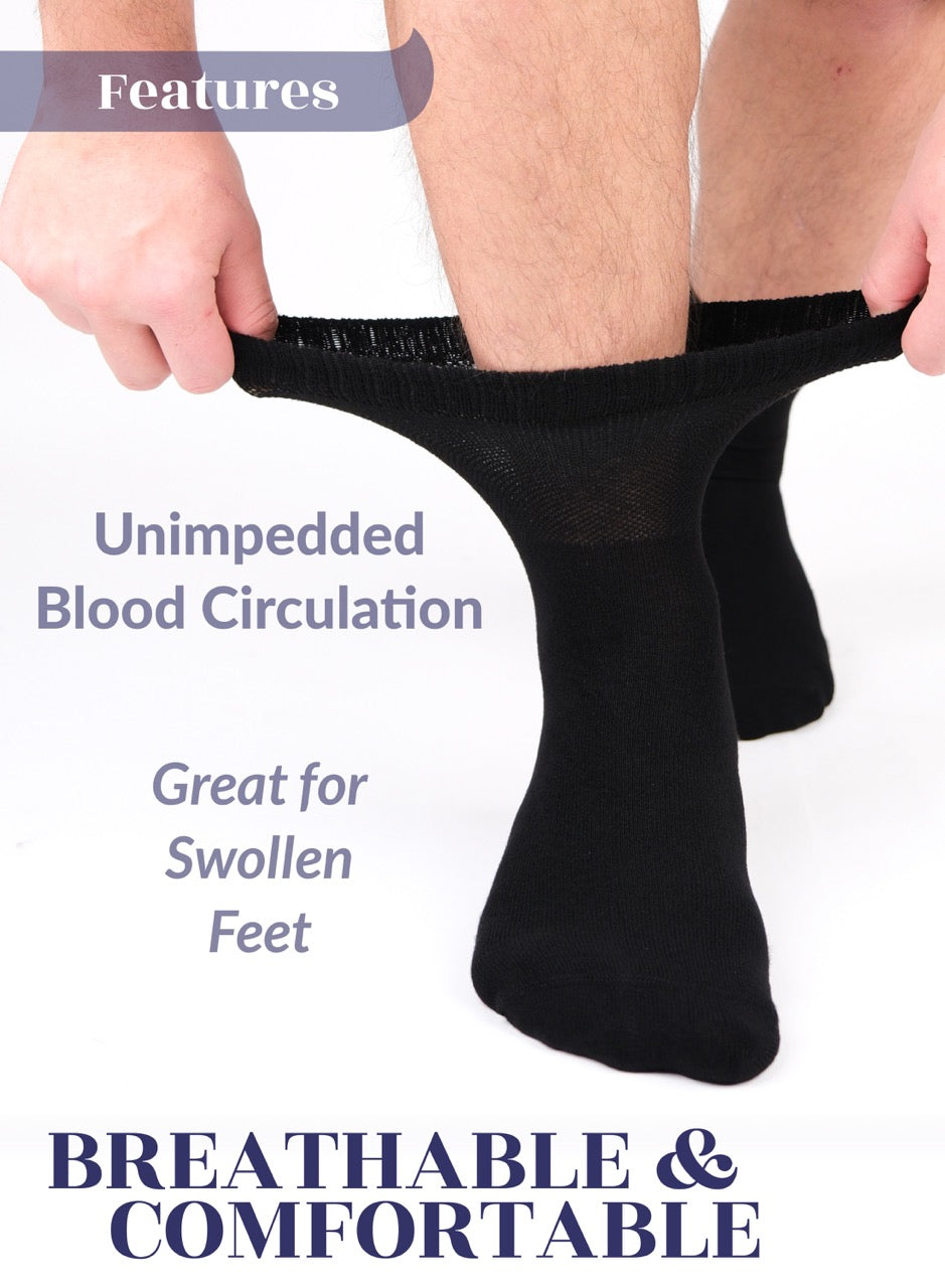Men's Diabetic Ankle Thin Cotton Socks, 4 Pairs