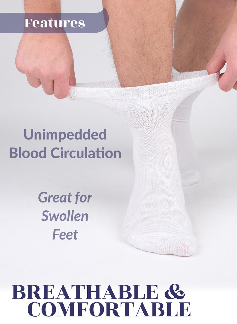 Men's Diabetic Ankle Thin Cotton Socks, 4 Pairs