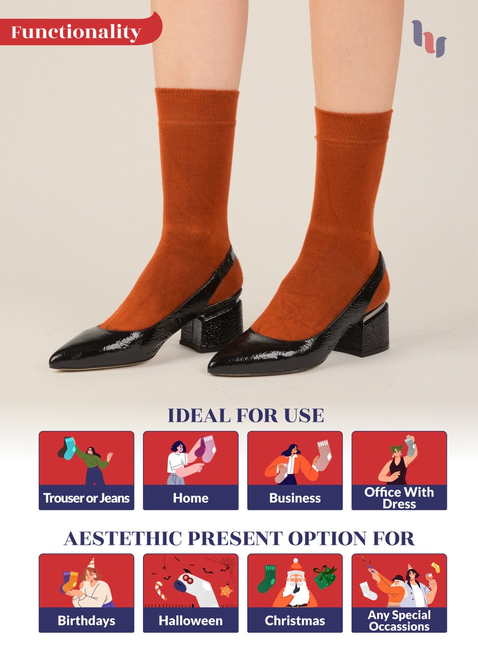 Women's Bamboo Dress Crew Socks, 3 Pairs